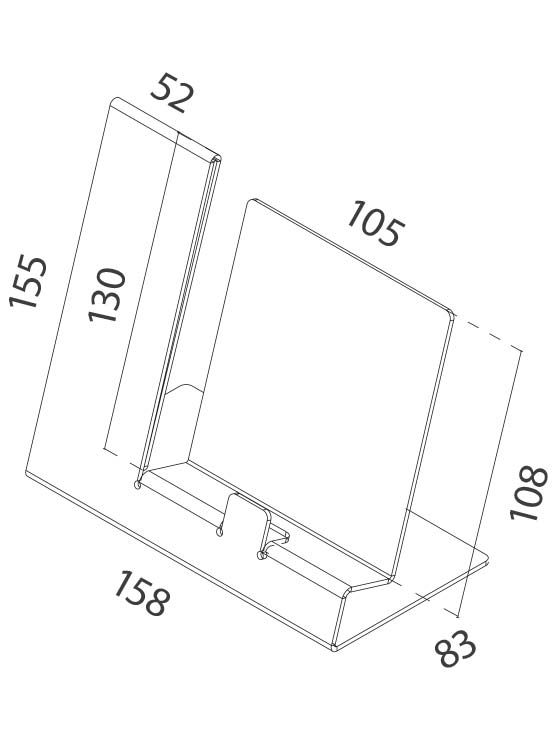 Soporte para tablet o teléfono medidas