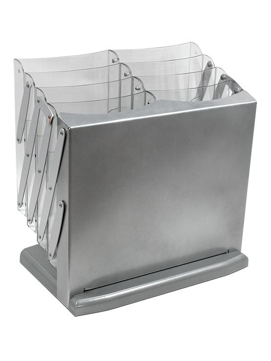 Portacatálogos plegable de aluminio