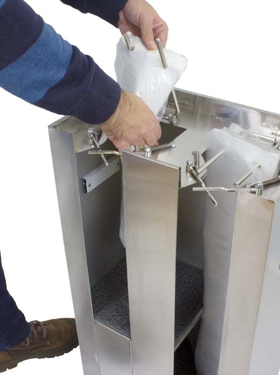 Democracia hoja controlador Dispensador de bolsas para paraguas construido en acero inoxidable