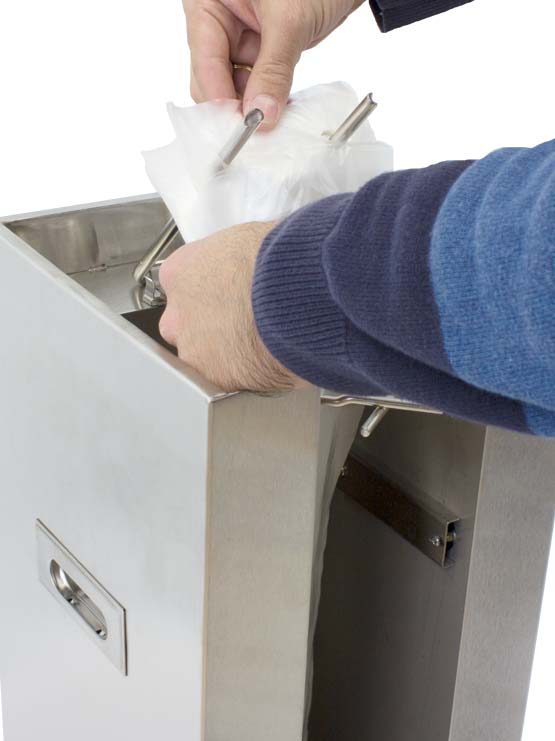 Democracia hoja controlador Dispensador de bolsas para paraguas construido en acero inoxidable