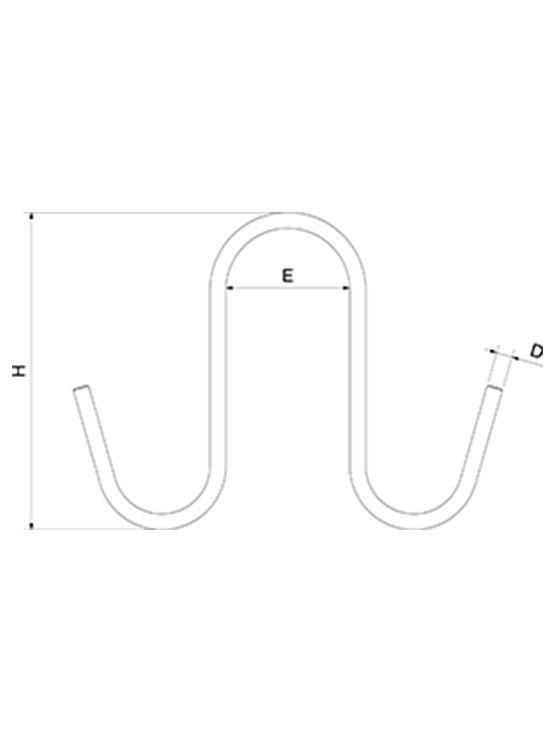 Ganchos de varilla dobles tipo S medidas
