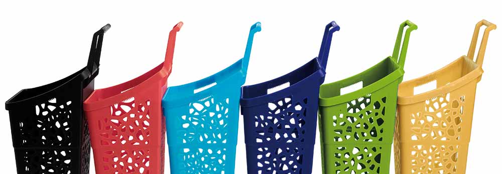 Cestas para supermercado en varios colores