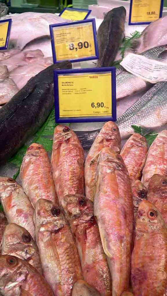 Ejemplo portaprecios pescadería estanco