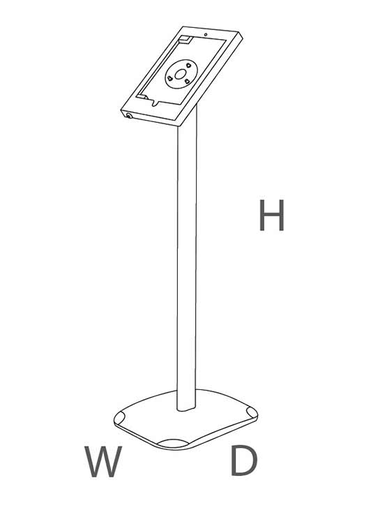 Atril para Tablet o Ipad con cerradura y pie fabricado en aluminio