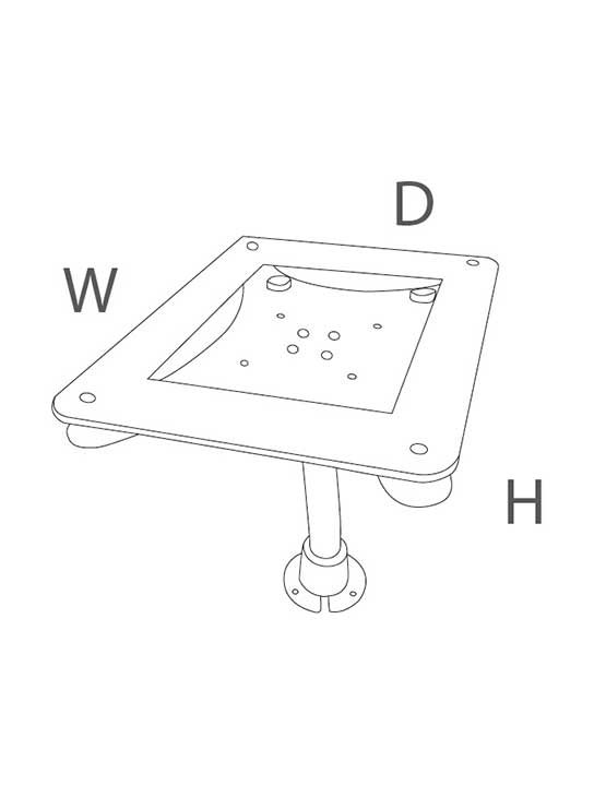 Soporte tablet acrílico medidas