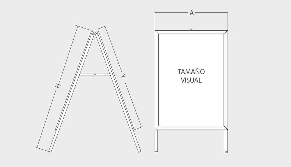 Porta anuncios diagrama de medidas