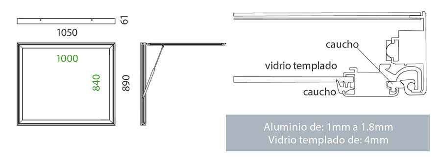 Tablón de Anuncios Led medidas