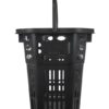 Cesta plástico con ruedas vista frontal con asa pequeña