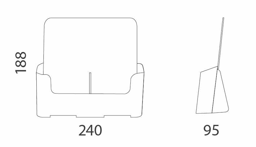 Porta trípticos doble medidas