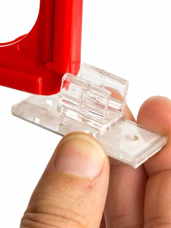 Clip adhesivo para marcos fijación