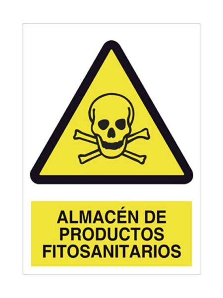 Cartel almacén de productos fitosanitarios es una señal de seguridad