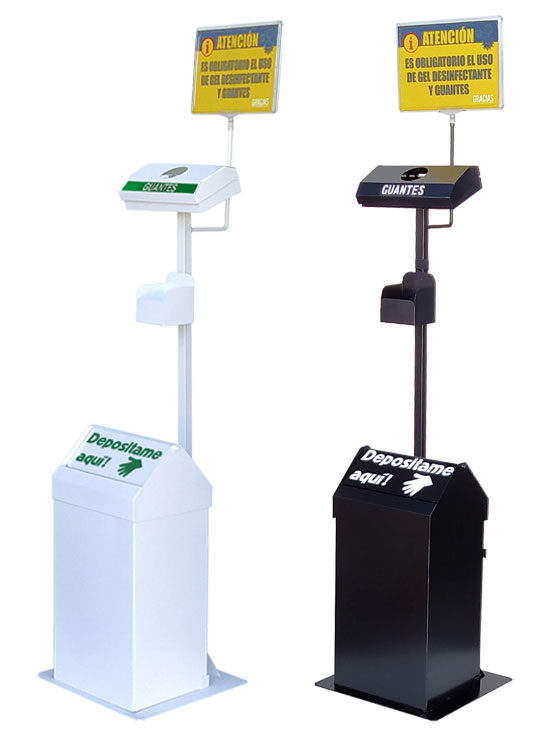 Dispensador de Guantes y Gel con Papelera nuevos modelos 2020