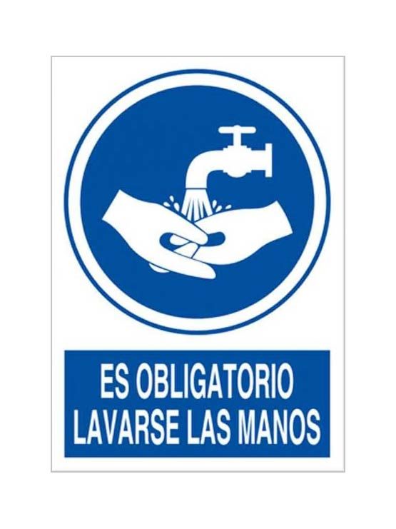 Cartel es obligatorio lavarse las manos