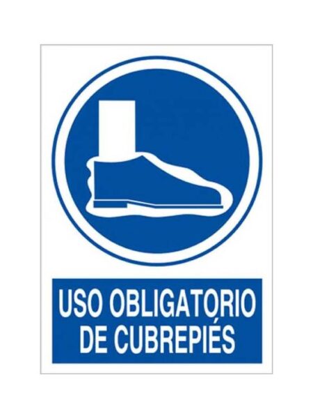 Cartel uso obligatorio de cubrepies