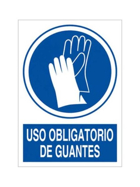 Cartel uso obligatorio de guantes