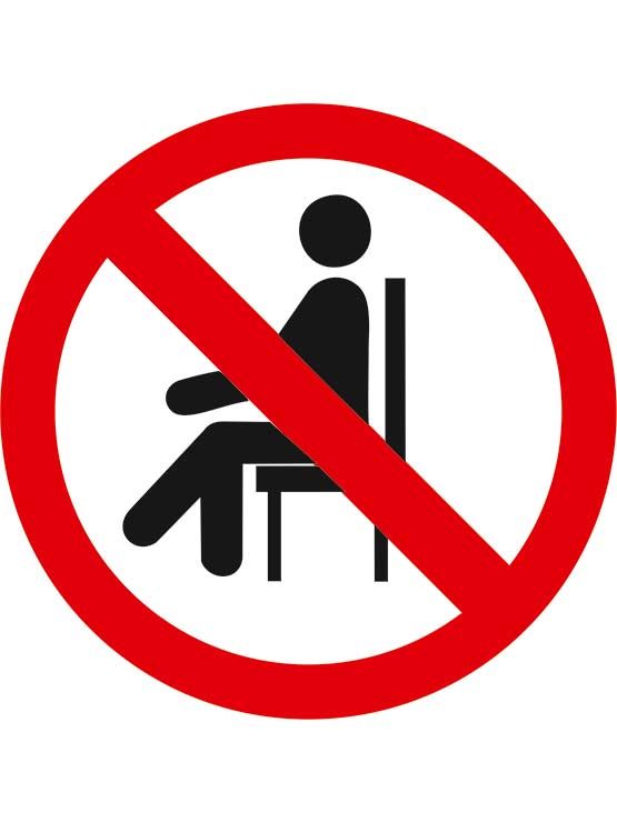 Adhesivo prohibido sentarse