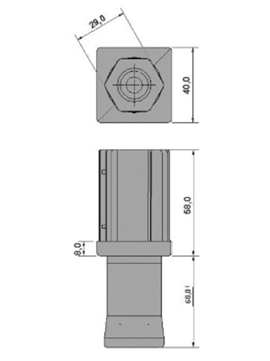 Pata regulable 40x40 AL