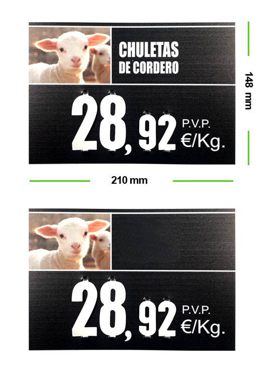 Portaprecios cordero estándar 2022