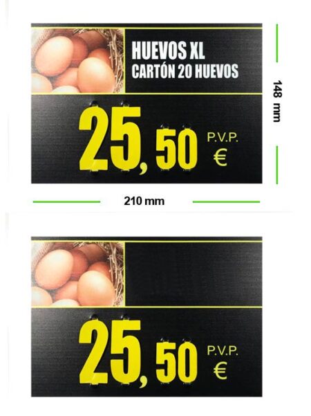 PortaPrecios Huevos estandar 2022