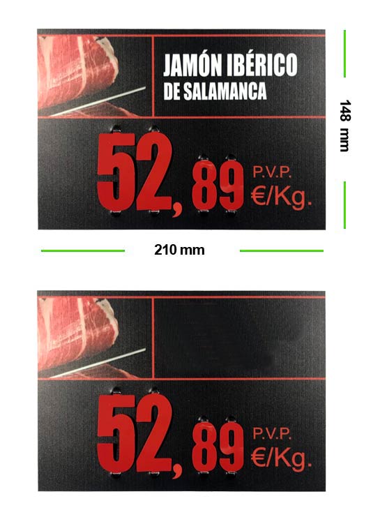 PortaPrecios jamón estándar 2022