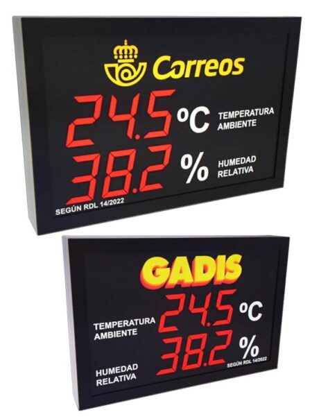 Pantalla temperatura humedad adaptado a nuevo Real Decreto 14/2022