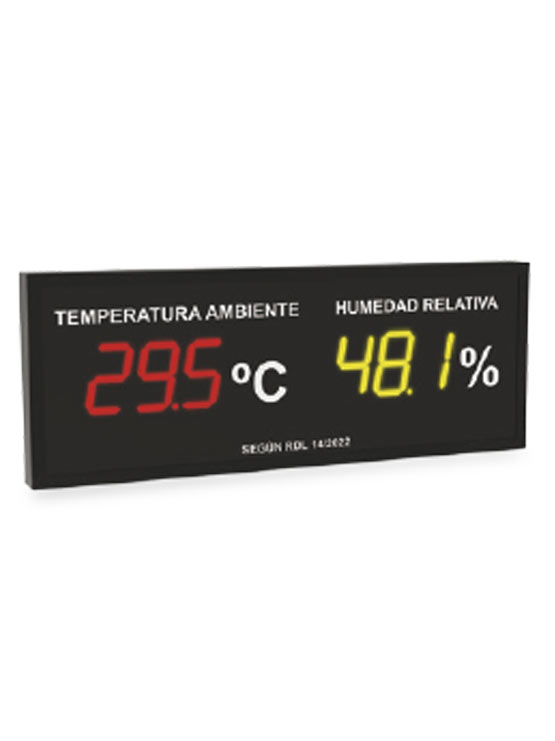 Indicadores temperatura y humedad con dígitos 125 mm horizontal