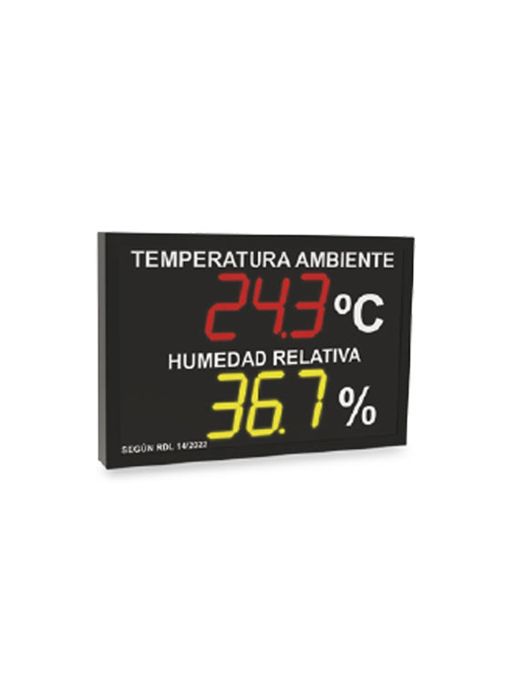 Indicadores temperatura y humedad con dígitos 125 mm vertical