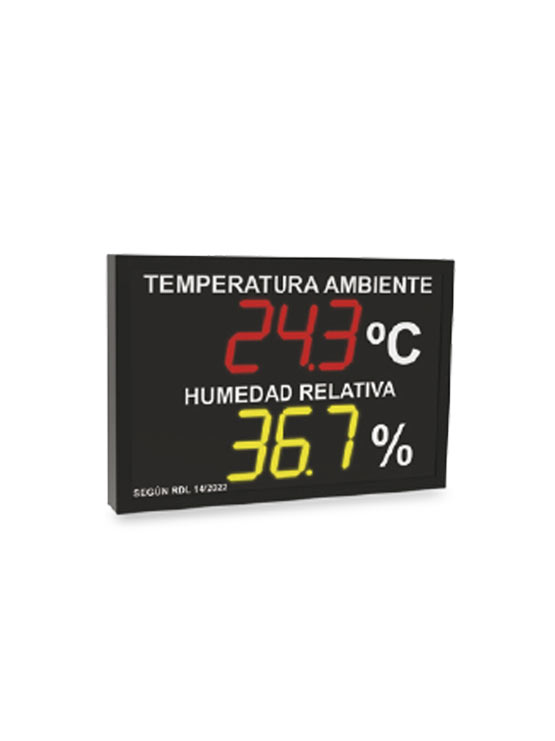 Pantalla temperatura humedad adaptado a nuevo Real Decreto